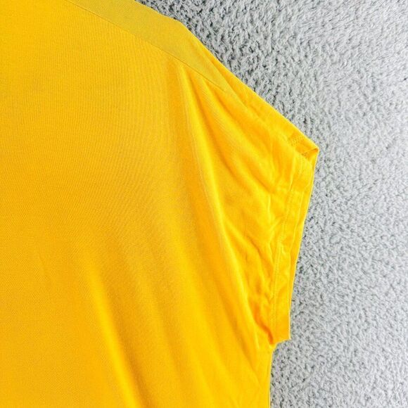 Avenue Scoop‎ Neck Blouse Womens 30/32 Plus Size Top Yellow Strap Back Casual - Picture 4 of 12